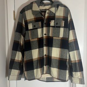 Brand new Levi heavy fleece lined flannel zip up hoodie